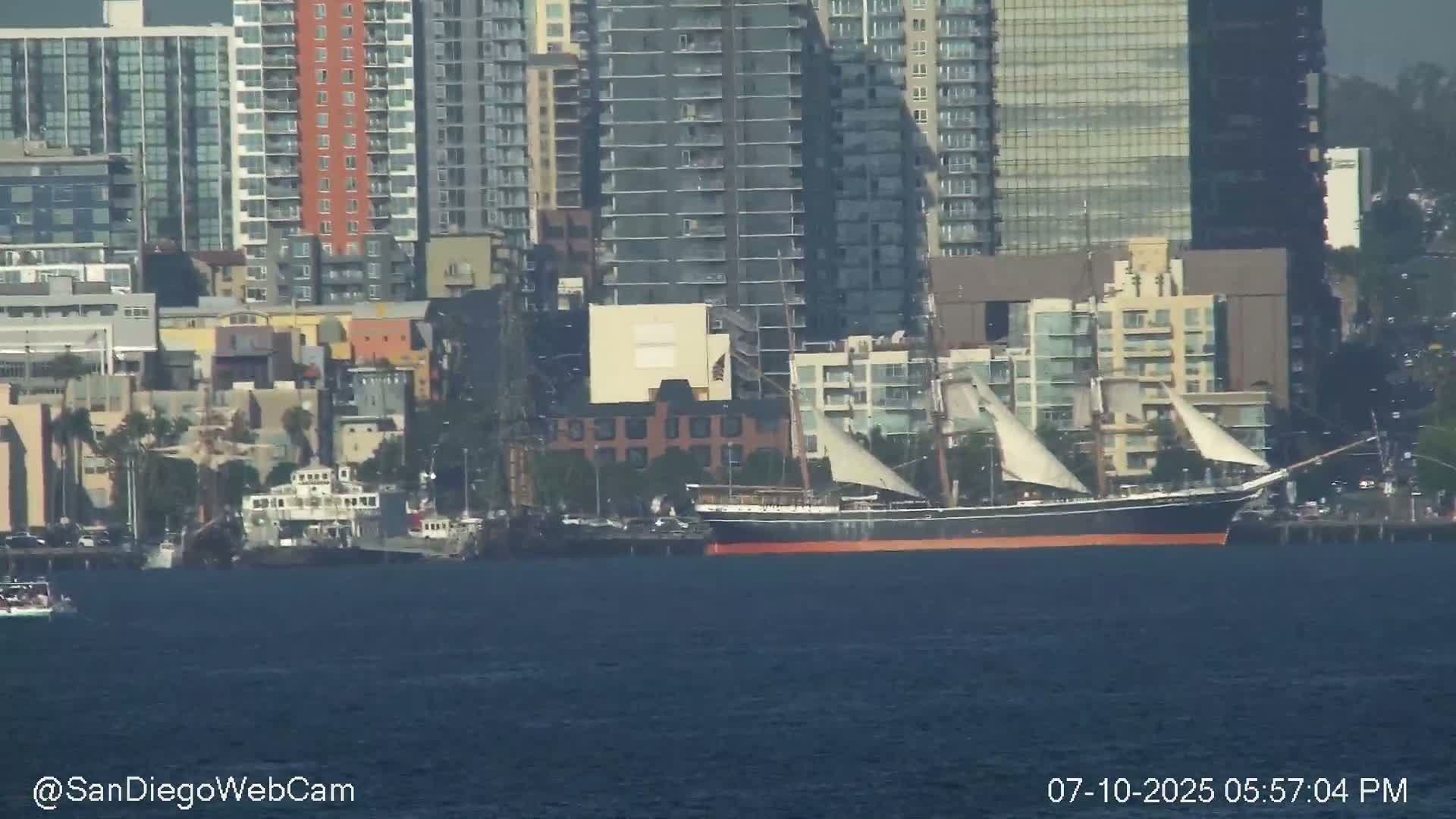 San Diego City Dowtown  from San Diego Bay Panaromic Live Cam -  Harbor Island, San Diego, San Diego County, California, USA