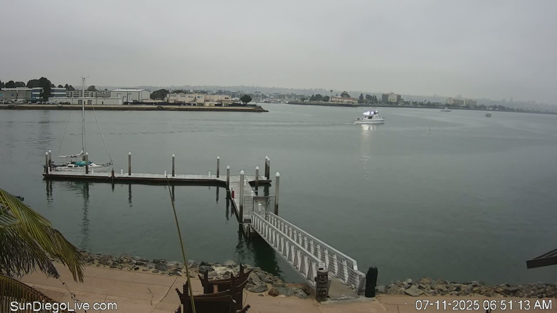 San Diego City Dowtown  from San Diego Bay Panaromic Live Cam -  Harbor Island, San Diego, San Diego County, California, USA
