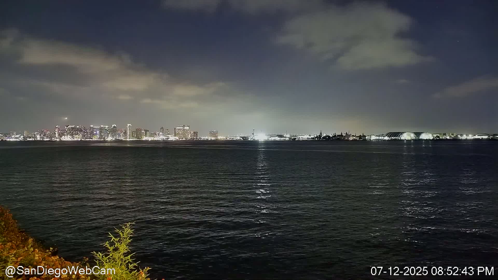 San Diego City Dowtown  from San Diego Bay Panaromic Live Cam -  Harbor Island, San Diego, San Diego County, California, USA