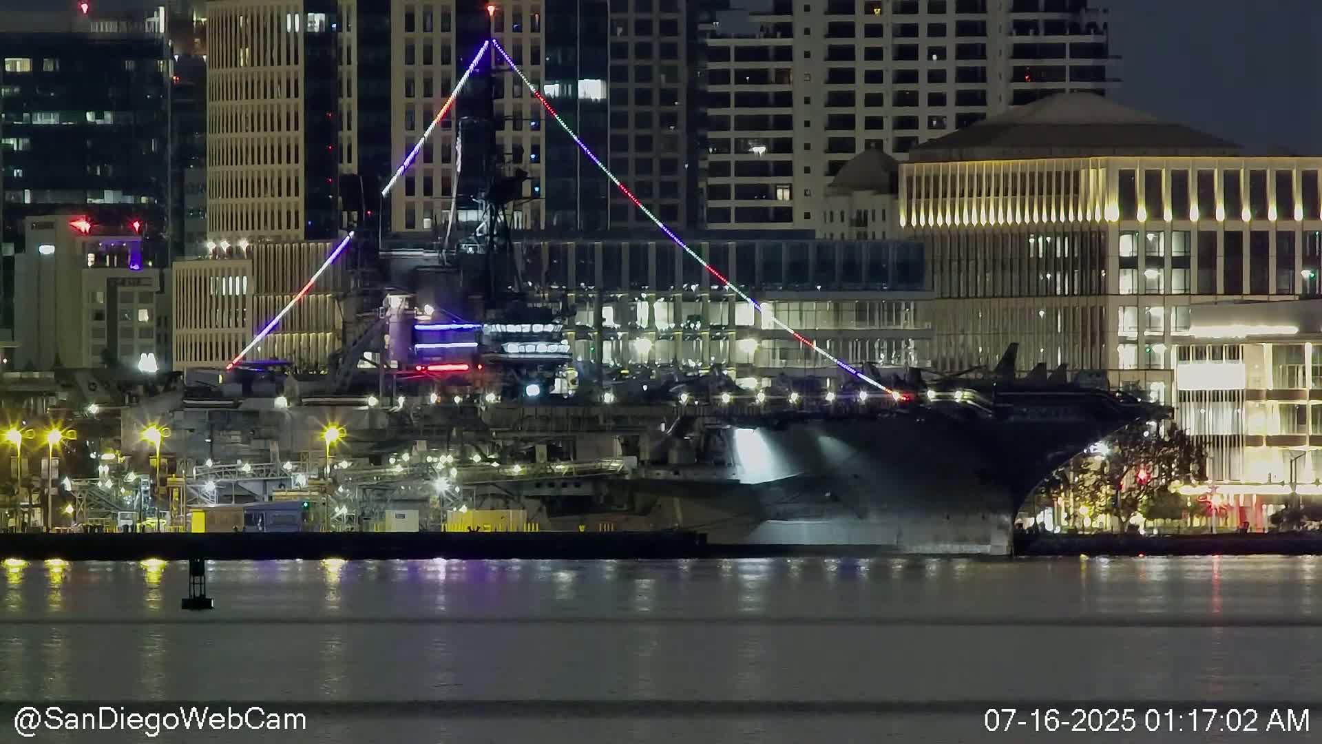 San Diego City Dowtown  from San Diego Bay Panaromic Live Cam -  Harbor Island, San Diego, San Diego County, California, USA