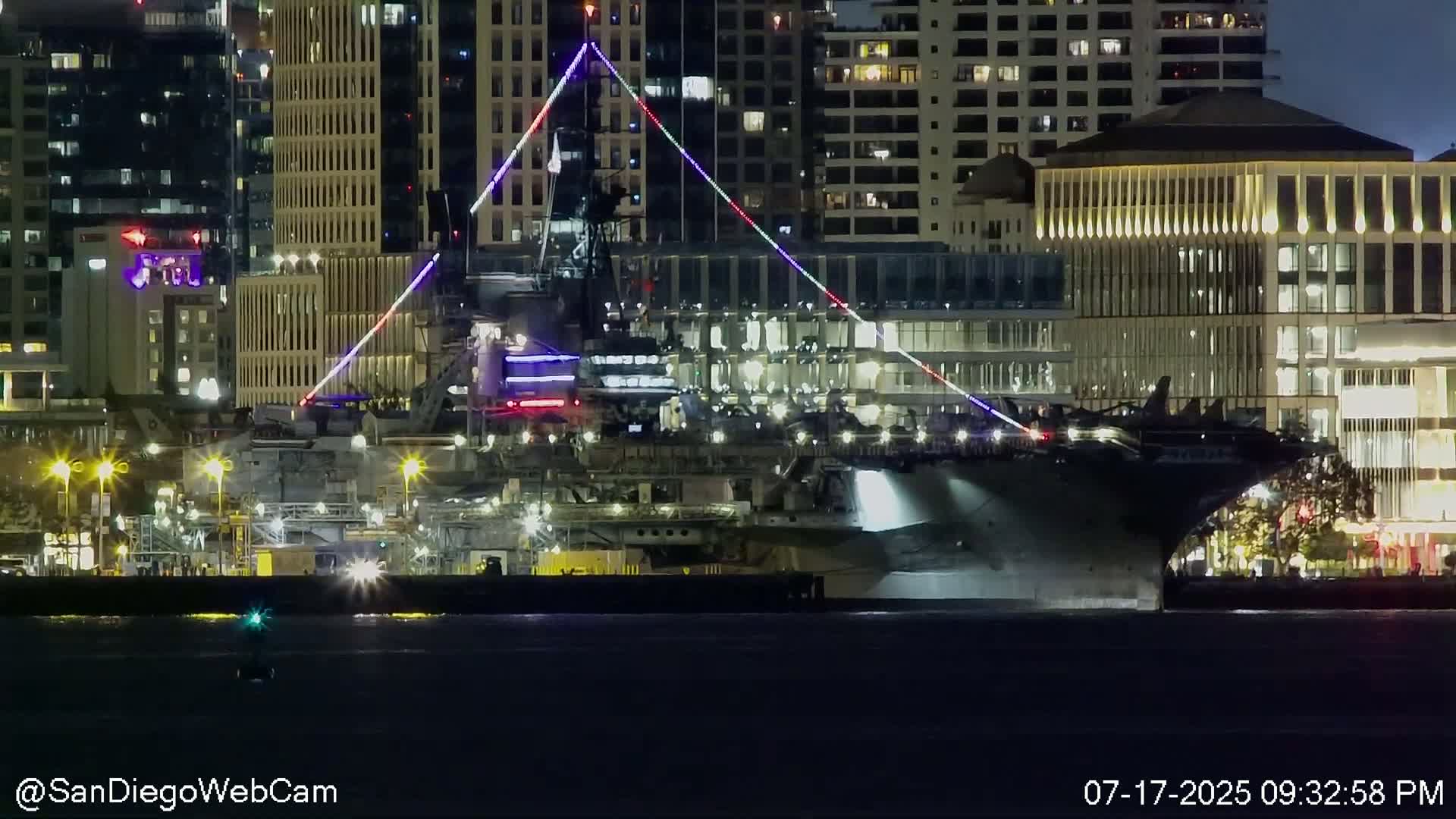 San Diego City Dowtown  from San Diego Bay Panaromic Live Cam -  Harbor Island, San Diego, San Diego County, California, USA
