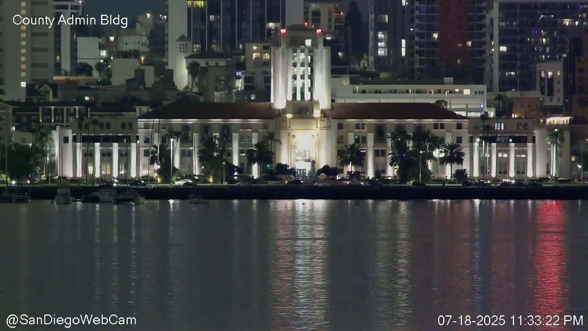 San Diego City Dowtown  from San Diego Bay Panaromic Live Cam -  Harbor Island, San Diego, San Diego County, California, USA