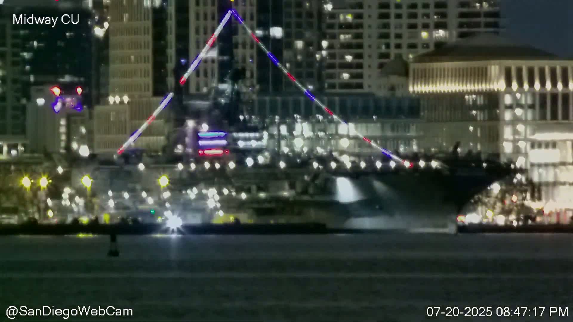 San Diego City Dowtown  from San Diego Bay Panaromic Live Cam -  Harbor Island, San Diego, San Diego County, California, USA