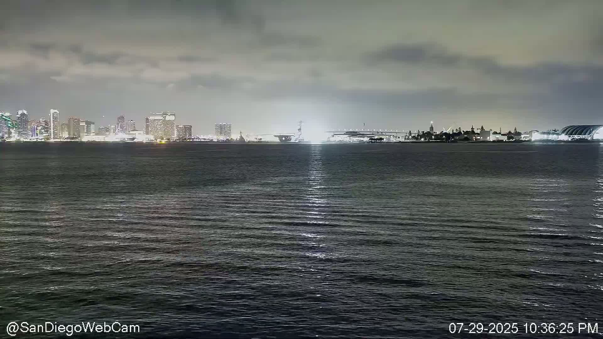 San Diego City Dowtown  from San Diego Bay Panaromic Live Cam -  Harbor Island, San Diego, San Diego County, California, USA