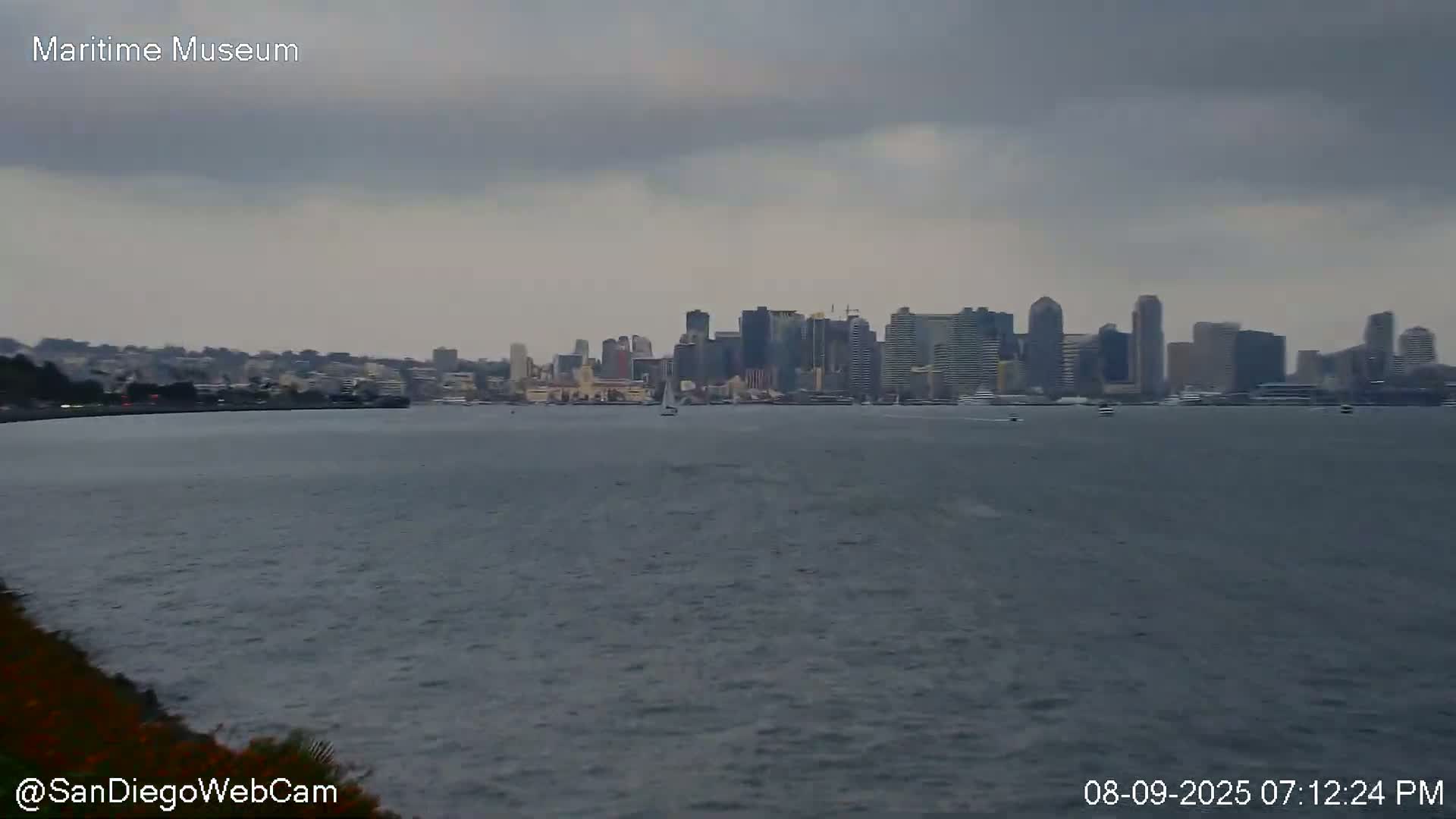 San Diego City Dowtown  from San Diego Bay Panaromic Live Cam -  Harbor Island, San Diego, San Diego County, California, USA