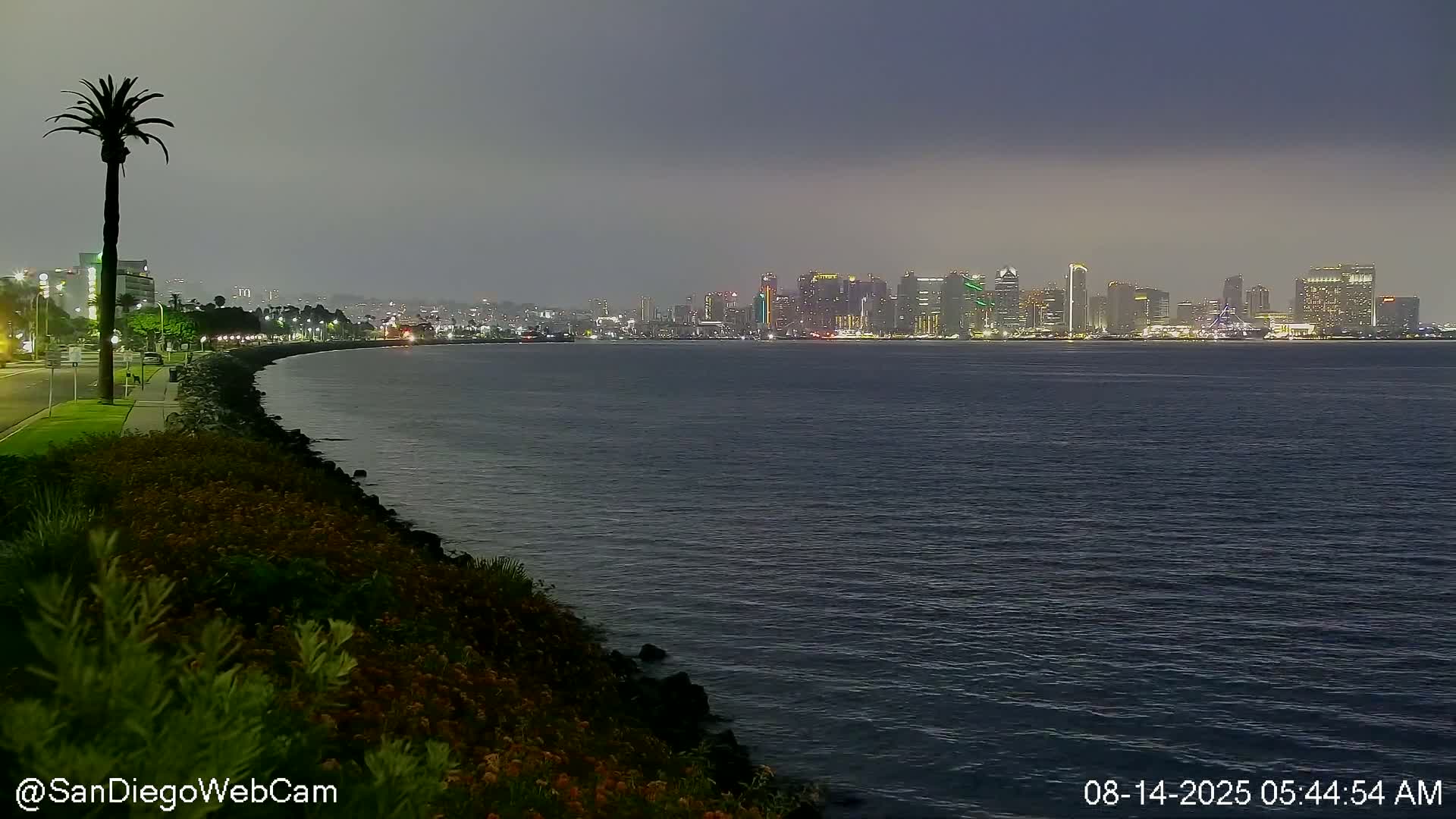 San Diego City Dowtown  from San Diego Bay Panaromic Live Cam -  Harbor Island, San Diego, San Diego County, California, USA