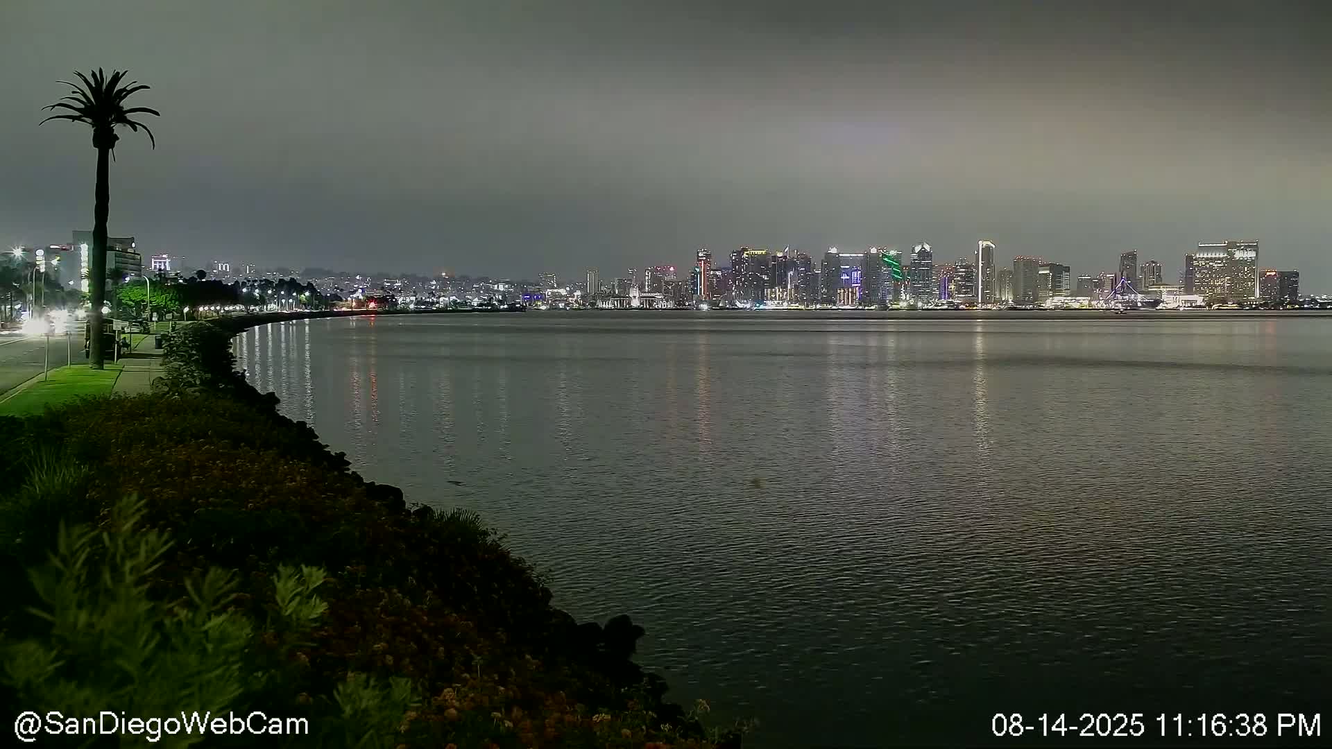 San Diego City Dowtown  from San Diego Bay Panaromic Live Cam -  Harbor Island, San Diego, San Diego County, California, USA