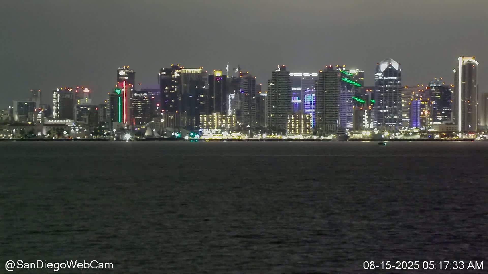 San Diego City Dowtown  from San Diego Bay Panaromic Live Cam -  Harbor Island, San Diego, San Diego County, California, USA