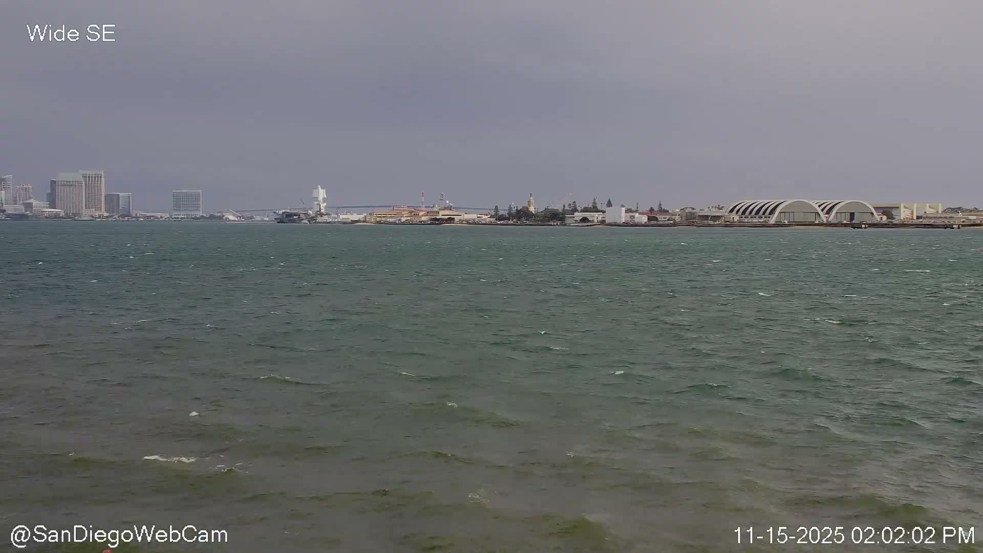 San Diego City Dowtown  from San Diego Bay Panaromic Live Cam -  Harbor Island, San Diego, San Diego County, California, USA