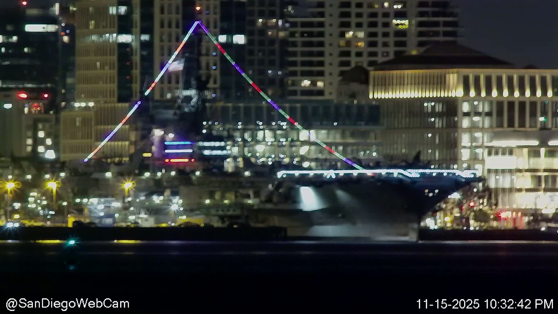 San Diego City Dowtown  from San Diego Bay Panaromic Live Cam -  Harbor Island, San Diego, San Diego County, California, USA