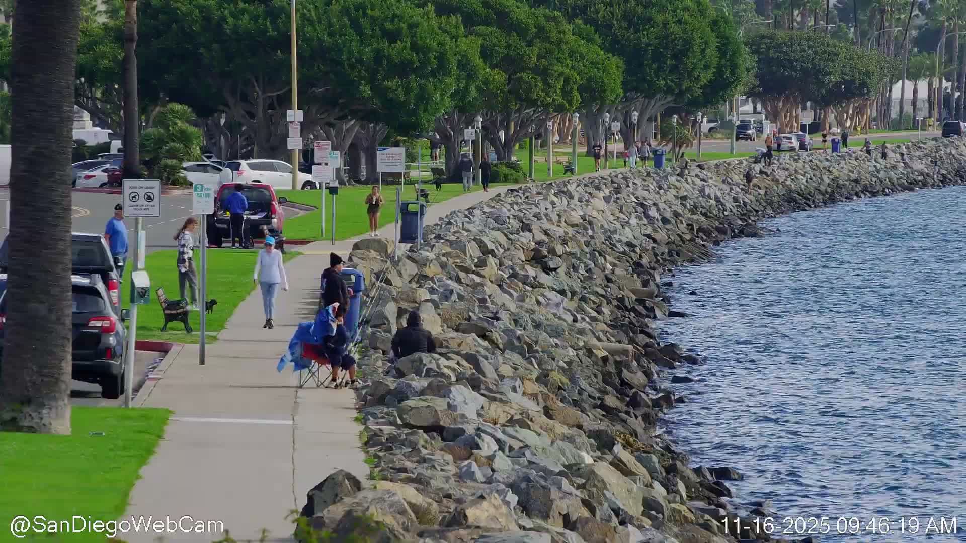 San Diego City Dowtown  from San Diego Bay Panaromic Live Cam -  Harbor Island, San Diego, San Diego County, California, USA