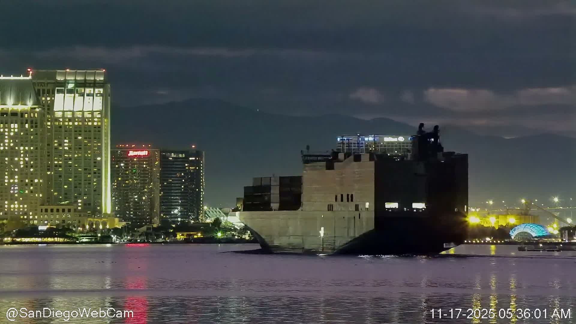 San Diego City Dowtown  from San Diego Bay Panaromic Live Cam -  Harbor Island, San Diego, San Diego County, California, USA