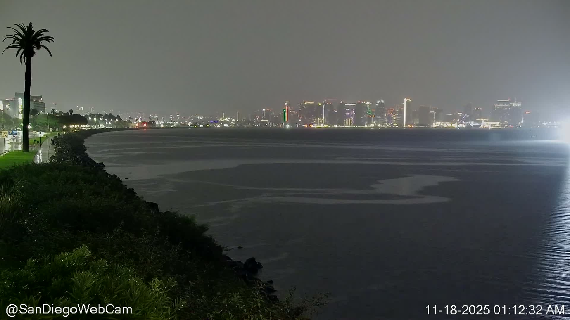 San Diego City Dowtown  from San Diego Bay Panaromic Live Cam -  Harbor Island, San Diego, San Diego County, California, USA