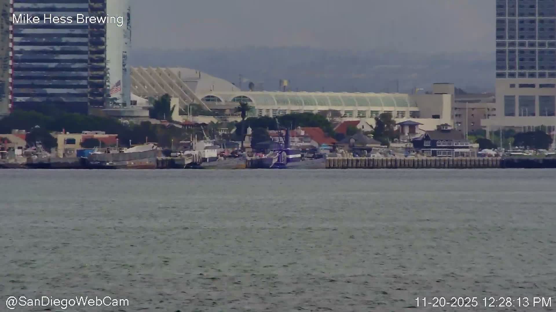 San Diego City Dowtown  from San Diego Bay Panaromic Live Cam -  Harbor Island, San Diego, San Diego County, California, USA