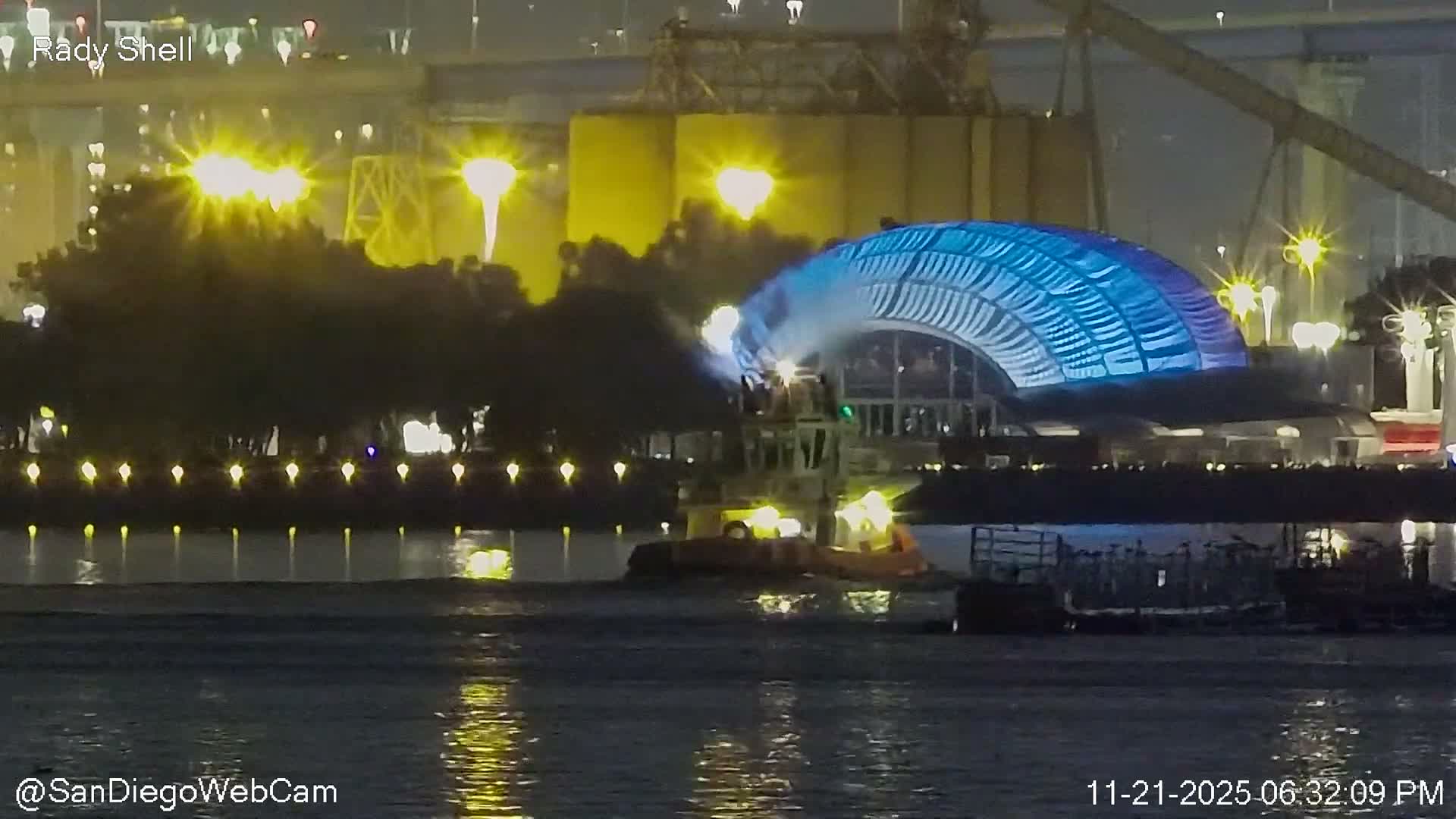 San Diego City Dowtown  from San Diego Bay Panaromic Live Cam -  Harbor Island, San Diego, San Diego County, California, USA