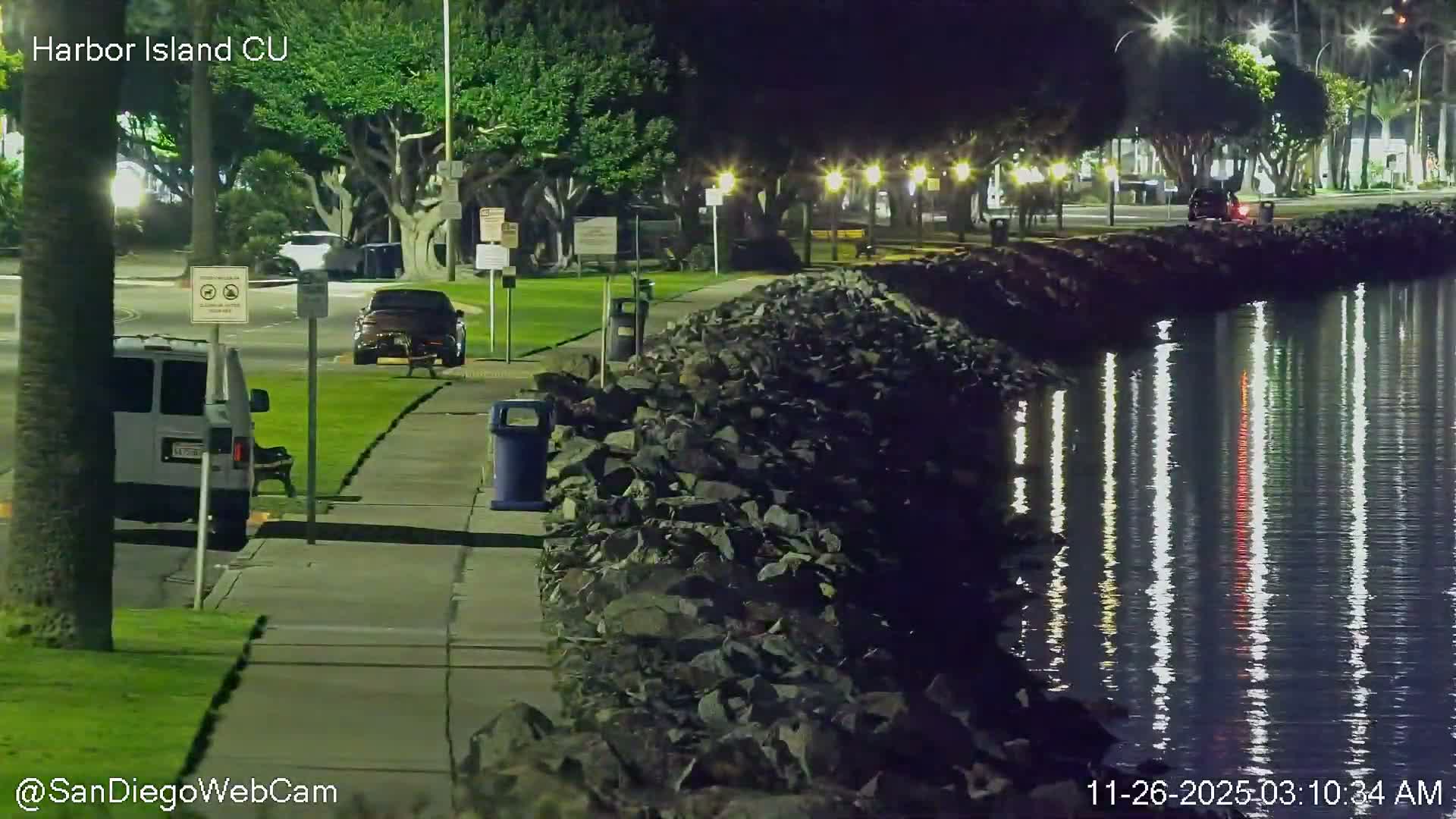 San Diego City Dowtown  from San Diego Bay Panaromic Live Cam -  Harbor Island, San Diego, San Diego County, California, USA