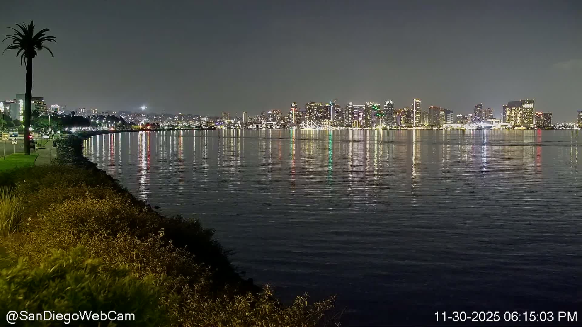 San Diego City Dowtown  from San Diego Bay Panaromic Live Cam -  Harbor Island, San Diego, San Diego County, California, USA