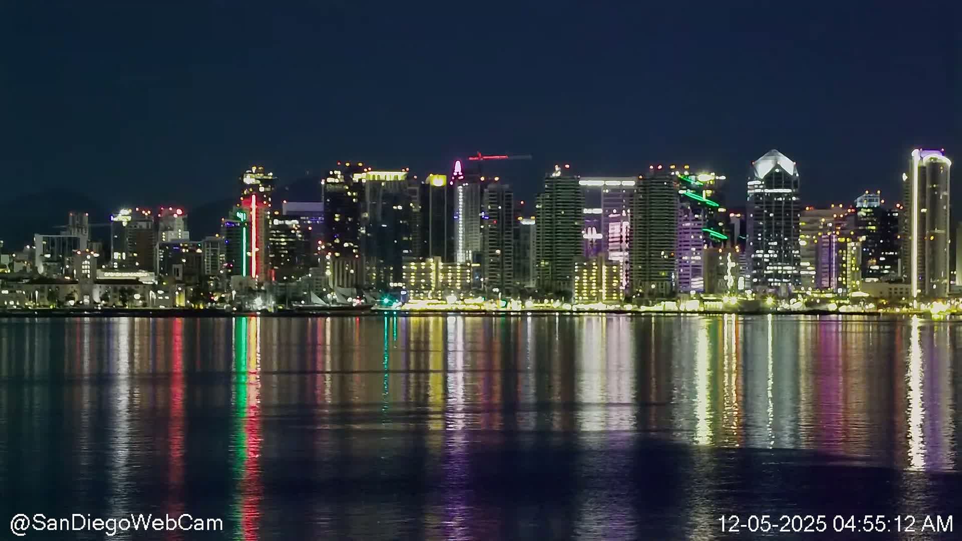 San Diego City Dowtown  from San Diego Bay Panaromic Live Cam -  Harbor Island, San Diego, San Diego County, California, USA