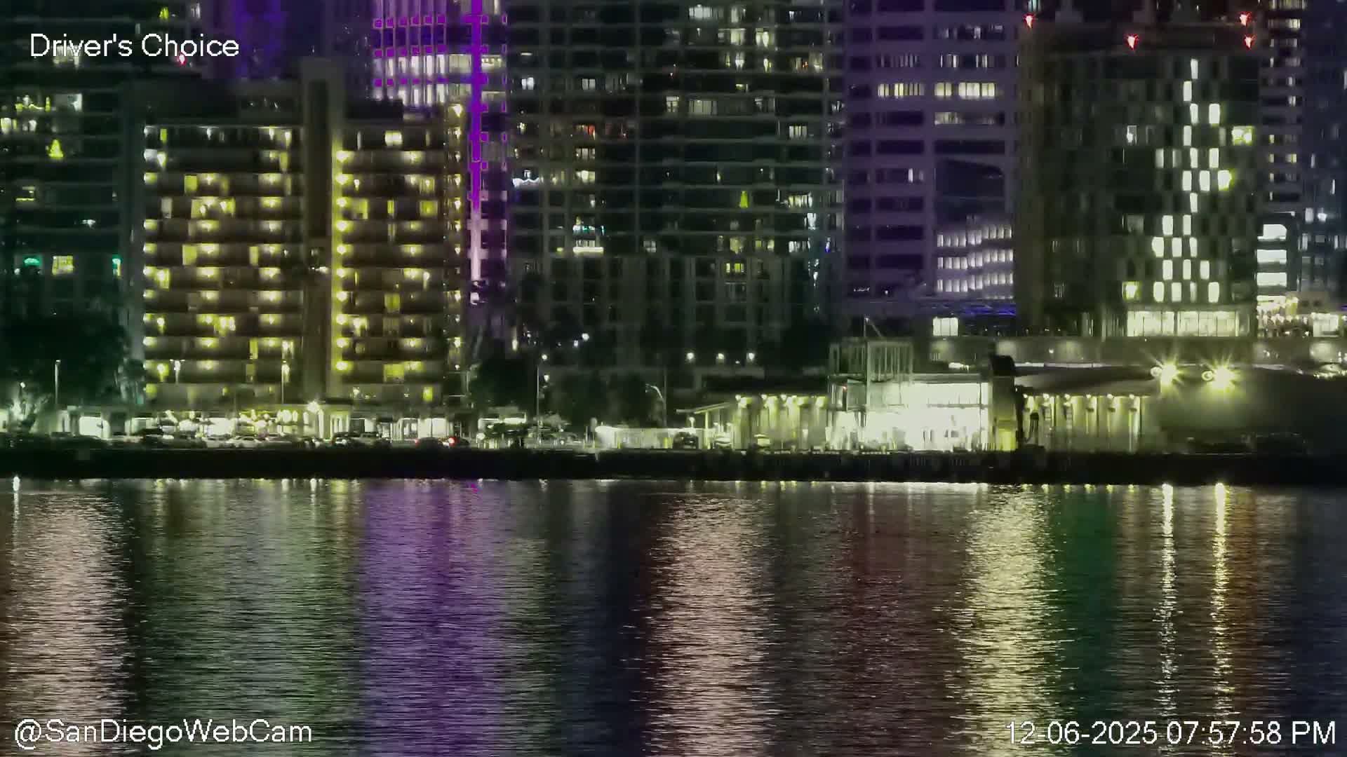 San Diego City Dowtown  from San Diego Bay Panaromic Live Cam -  Harbor Island, San Diego, San Diego County, California, USA