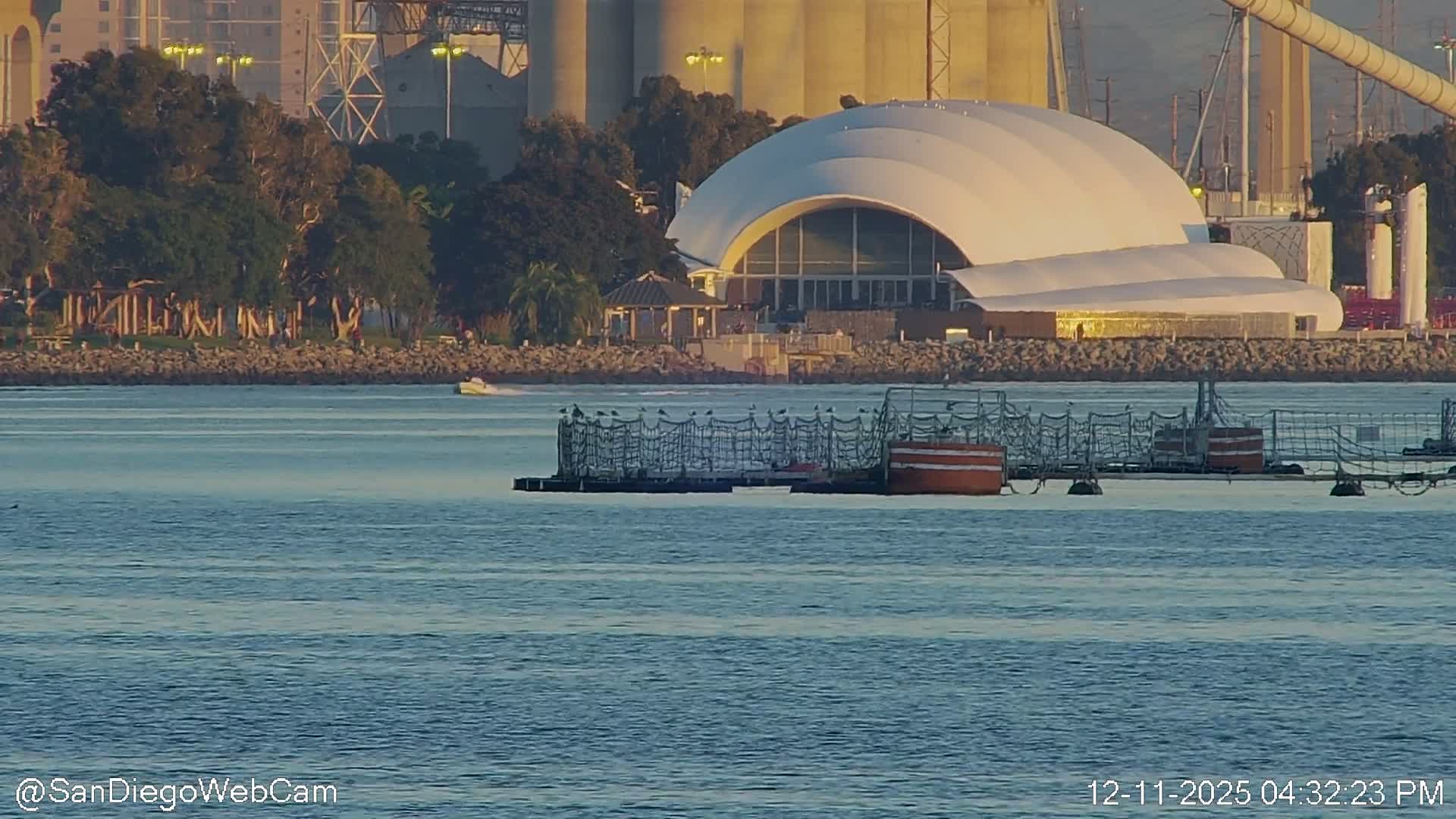 San Diego City Dowtown  from San Diego Bay Panaromic Live Cam -  Harbor Island, San Diego, San Diego County, California, USA