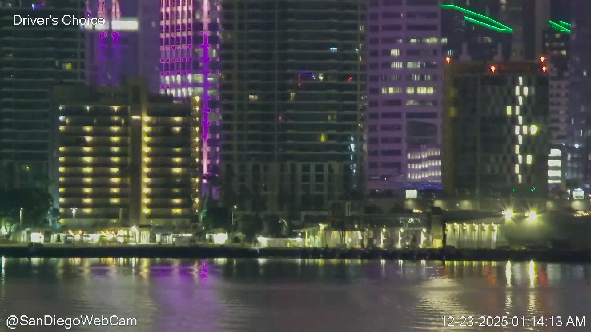 San Diego City Dowtown  from San Diego Bay Panaromic Live Cam -  Harbor Island, San Diego, San Diego County, California, USA