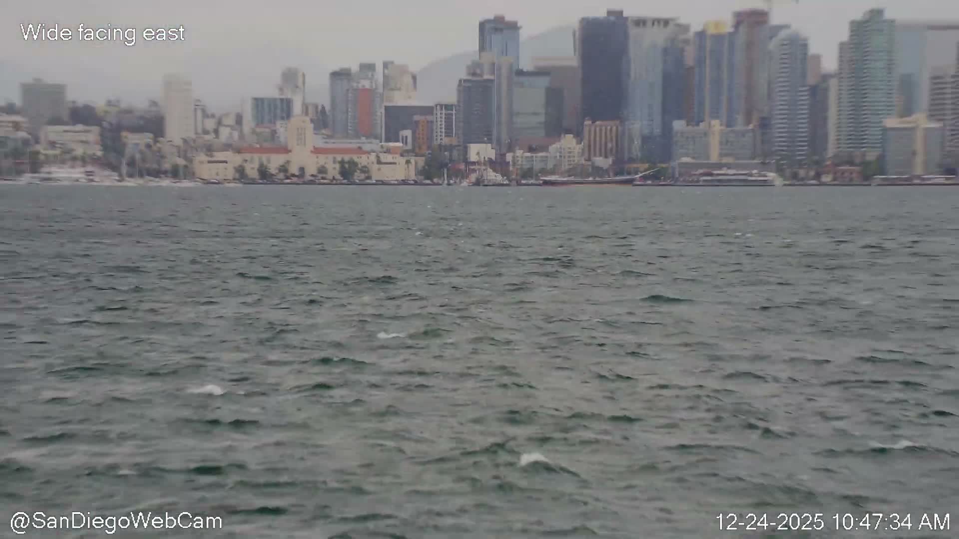 San Diego City Dowtown  from San Diego Bay Panaromic Live Cam -  Harbor Island, San Diego, San Diego County, California, USA