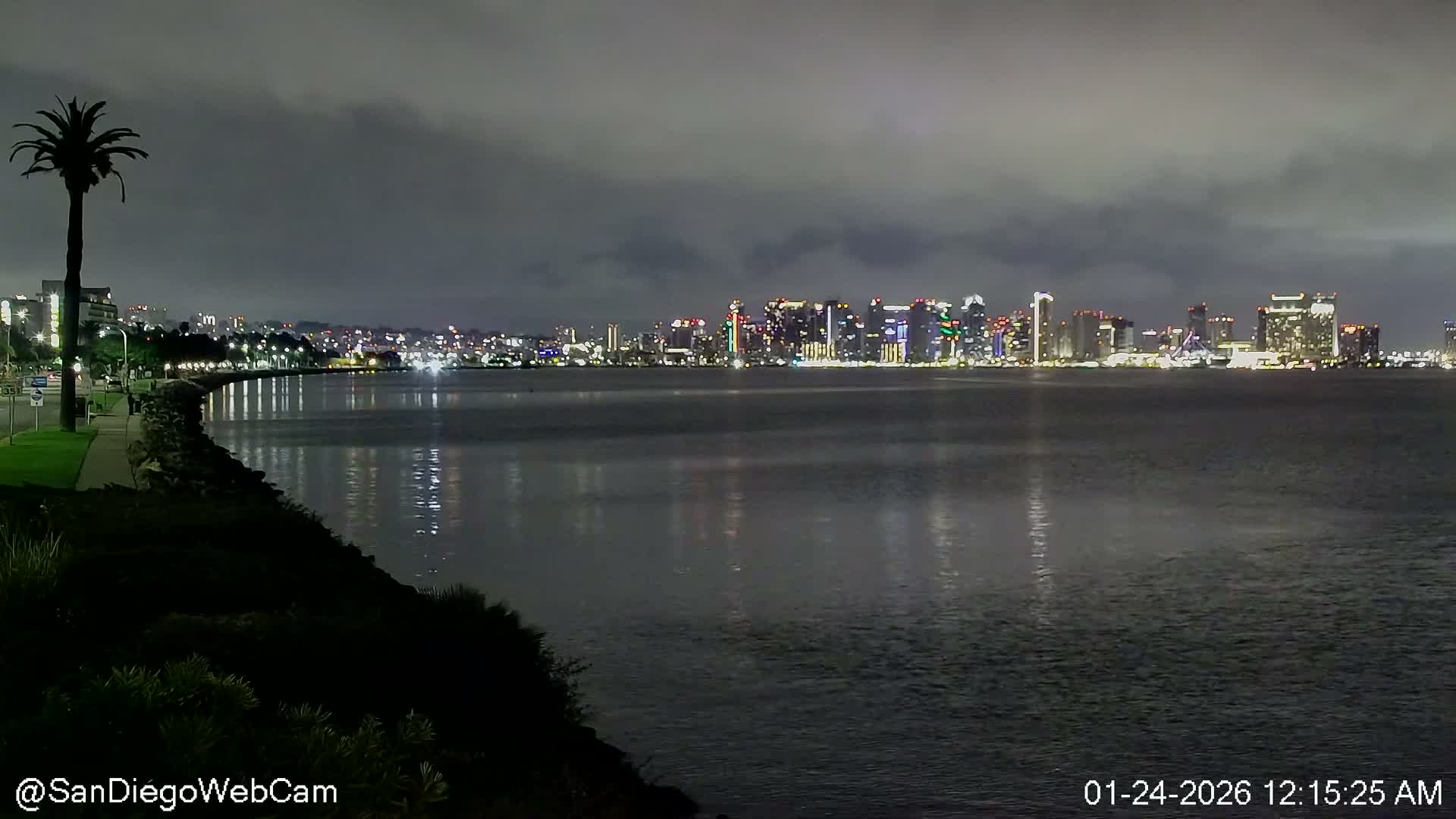 San Diego City Dowtown  from San Diego Bay Panaromic Live Cam -  Harbor Island, San Diego, San Diego County, California, USA