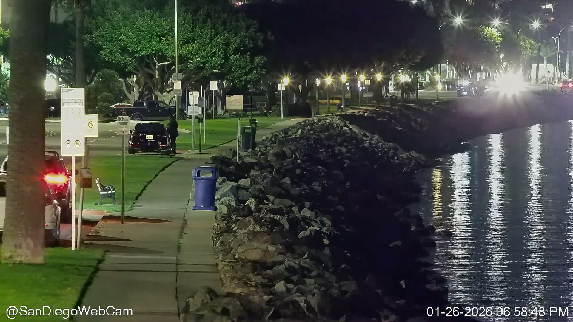 San Diego City Dowtown  from San Diego Bay Panaromic Live Cam -  Harbor Island, San Diego, San Diego County, California, USA