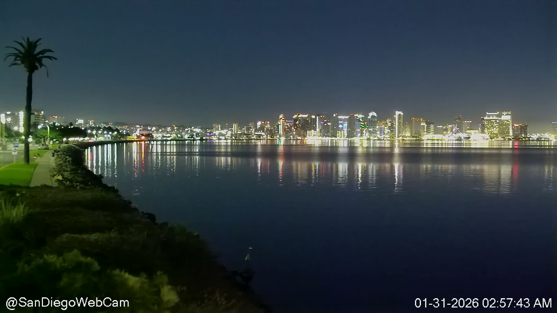 San Diego City Dowtown  from San Diego Bay Panaromic Live Cam -  Harbor Island, San Diego, San Diego County, California, USA