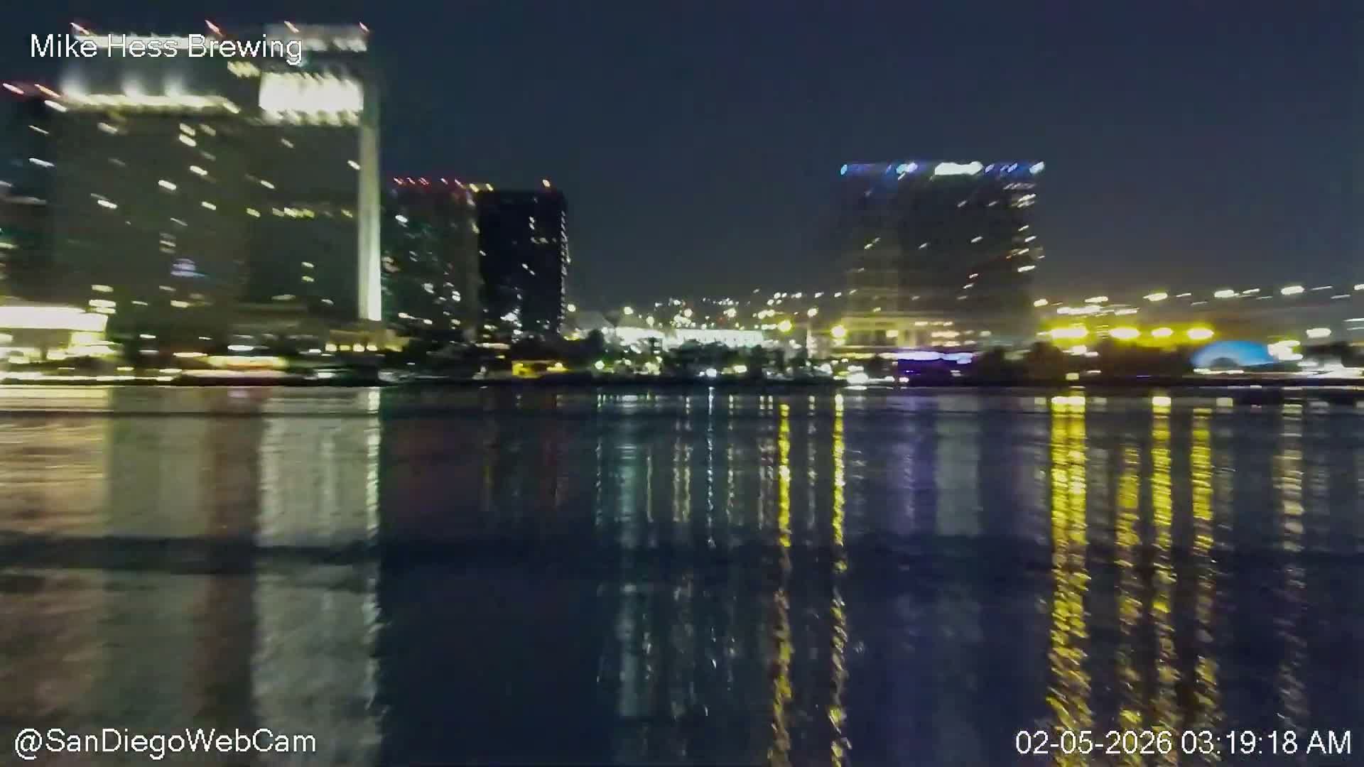 San Diego City Dowtown  from San Diego Bay Panaromic Live Cam -  Harbor Island, San Diego, San Diego County, California, USA
