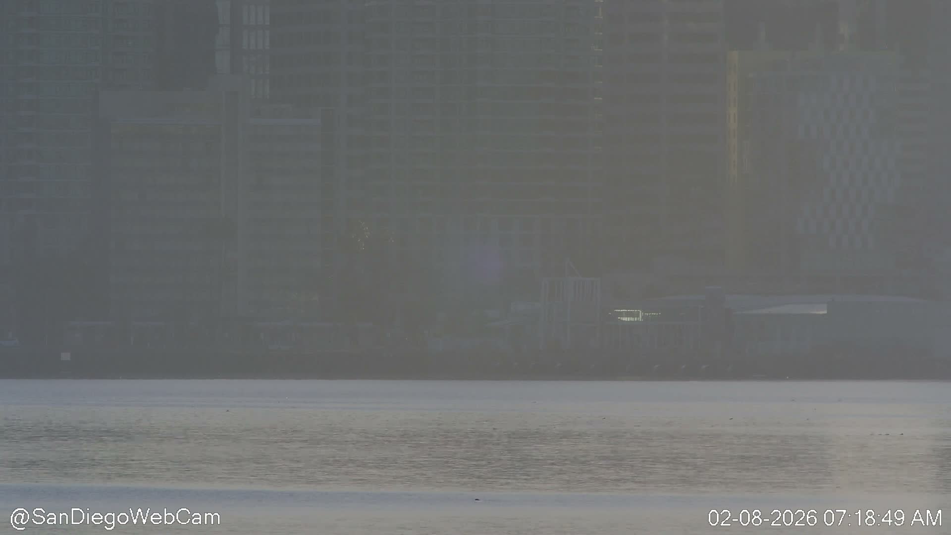 San Diego City Dowtown  from San Diego Bay Panaromic Live Cam -  Harbor Island, San Diego, San Diego County, California, USA
