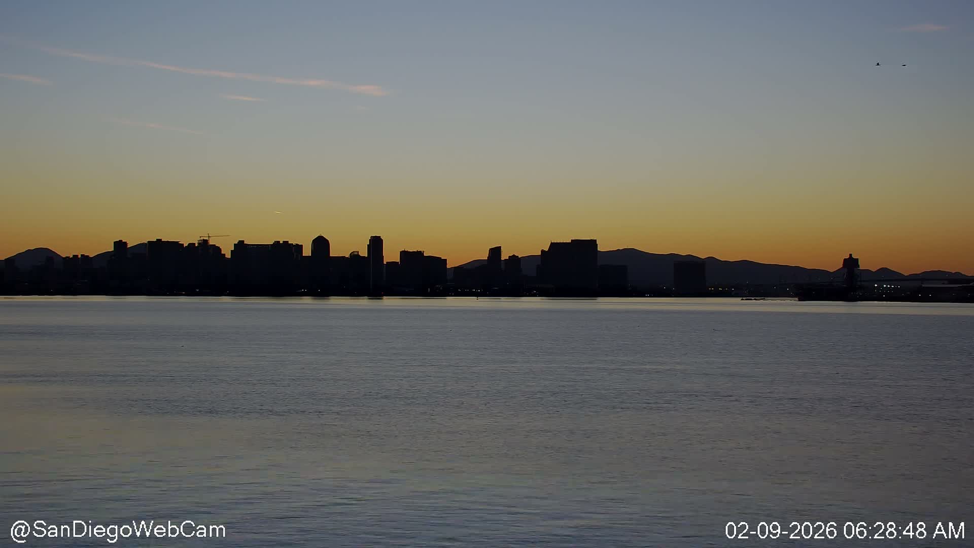 San Diego City Dowtown  from San Diego Bay Panaromic Live Cam -  Harbor Island, San Diego, San Diego County, California, USA