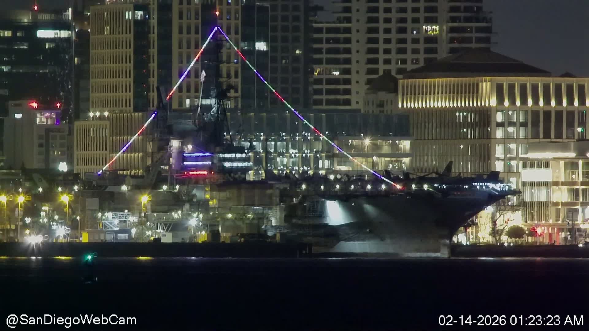 San Diego City Dowtown  from San Diego Bay Panaromic Live Cam -  Harbor Island, San Diego, San Diego County, California, USA