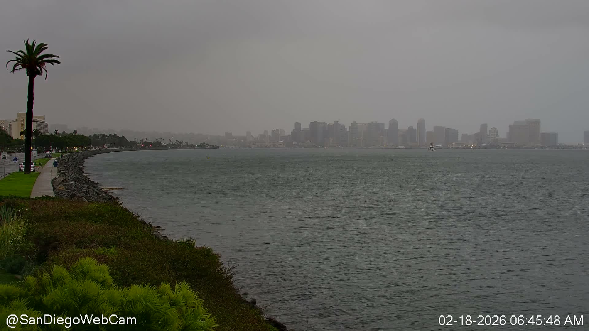 San Diego City Dowtown  from San Diego Bay Panaromic Live Cam -  Harbor Island, San Diego, San Diego County, California, USA