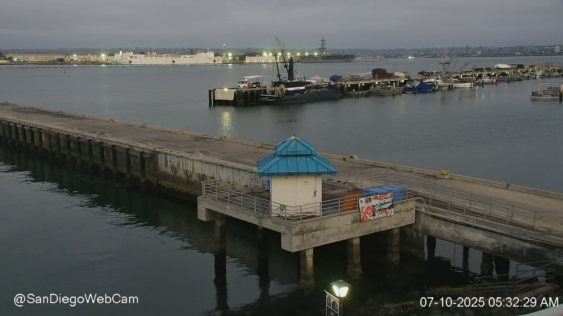 San Diego, Coronado Bridge & Sant Diego City & Bay Skyline View Live Cam - Downtown, San Diego, San Diego County, California, USA