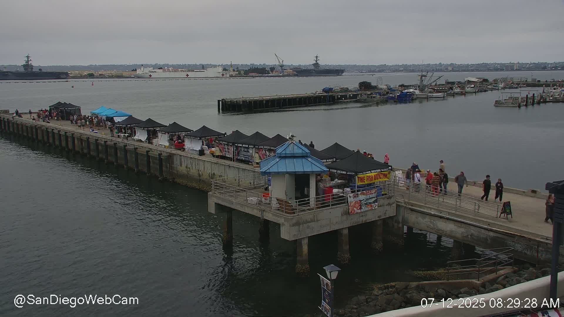 San Diego, Coronado Bridge & Sant Diego City & Bay Skyline View Live Cam - Downtown, San Diego, San Diego County, California, USA
