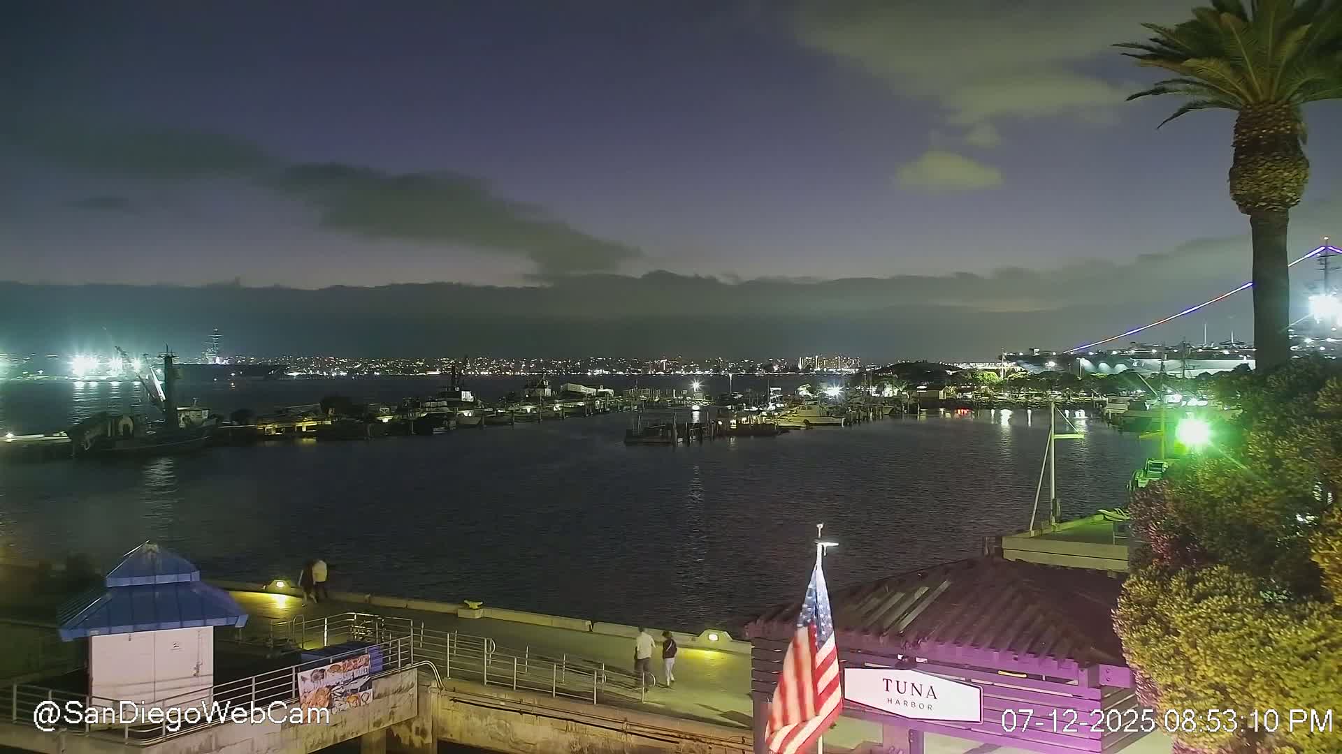 San Diego, Coronado Bridge & Sant Diego City & Bay Skyline View Live Cam - Downtown, San Diego, San Diego County, California, USA