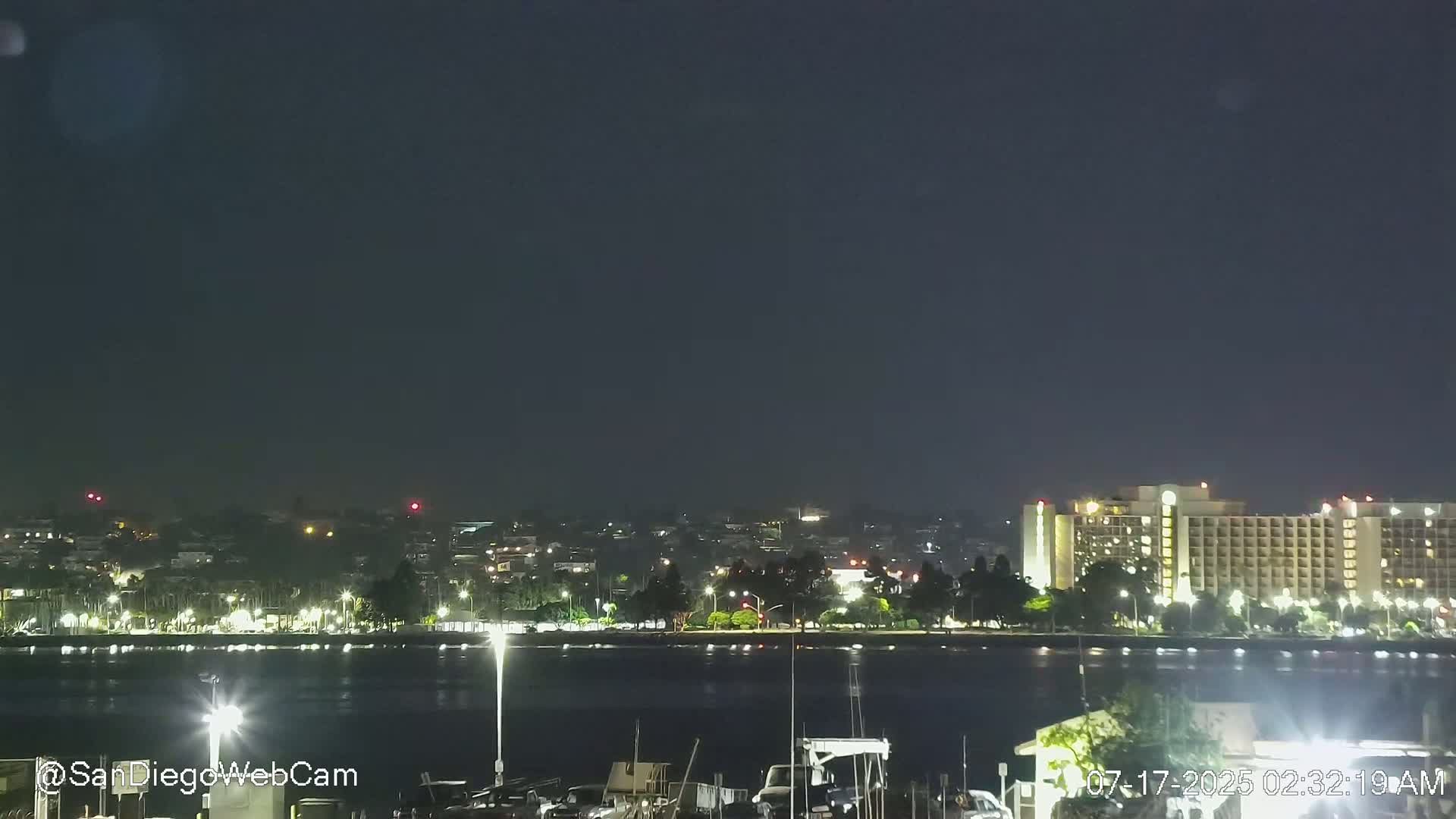 San Diego, Coronado Bridge & Sant Diego City & Bay Skyline View Live Cam - Downtown, San Diego, San Diego County, California, USA
