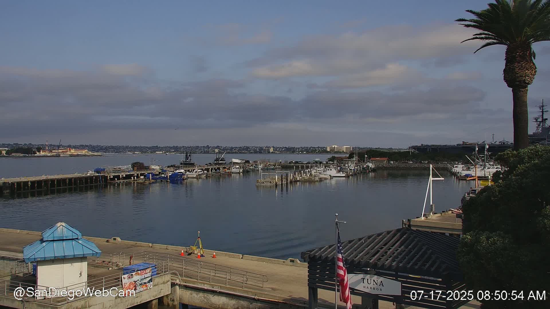 San Diego, Coronado Bridge & Sant Diego City & Bay Skyline View Live Cam - Downtown, San Diego, San Diego County, California, USA