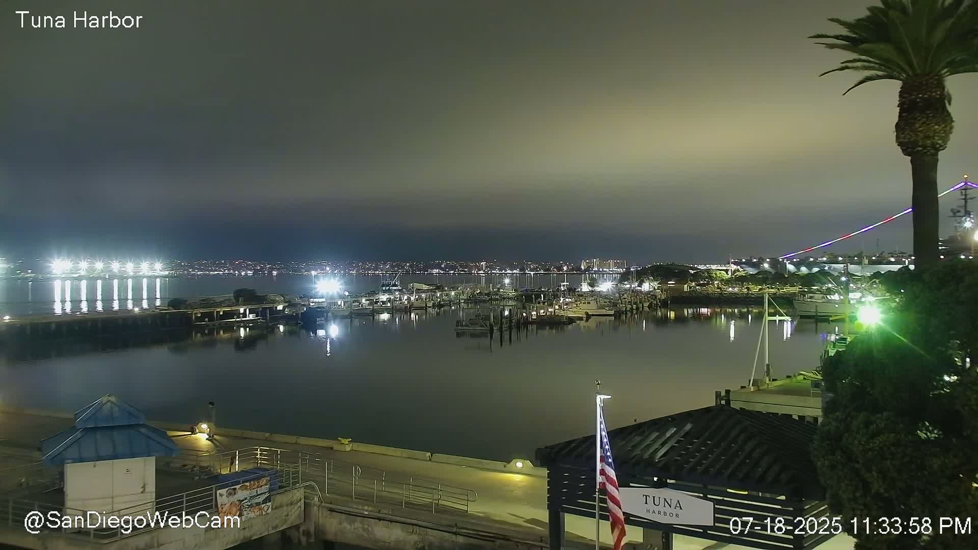 San Diego, Coronado Bridge & Sant Diego City & Bay Skyline View Live Cam - Downtown, San Diego, San Diego County, California, USA