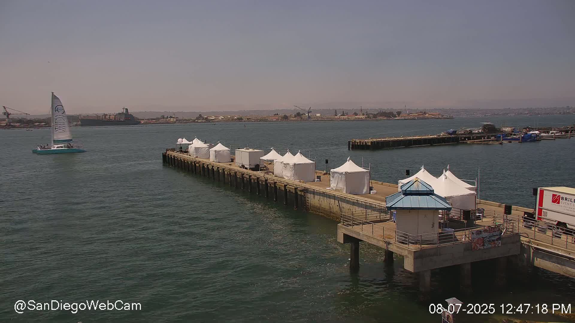 San Diego, Coronado Bridge & Sant Diego City & Bay Skyline View Live Cam - Downtown, San Diego, San Diego County, California, USA