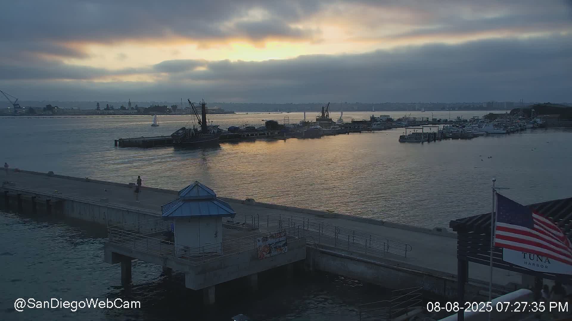 San Diego, Coronado Bridge & Sant Diego City & Bay Skyline View Live Cam - Downtown, San Diego, San Diego County, California, USA