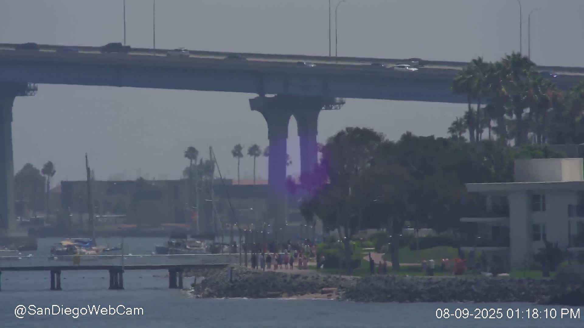 San Diego, Coronado Bridge & Sant Diego City & Bay Skyline View Live Cam - Downtown, San Diego, San Diego County, California, USA