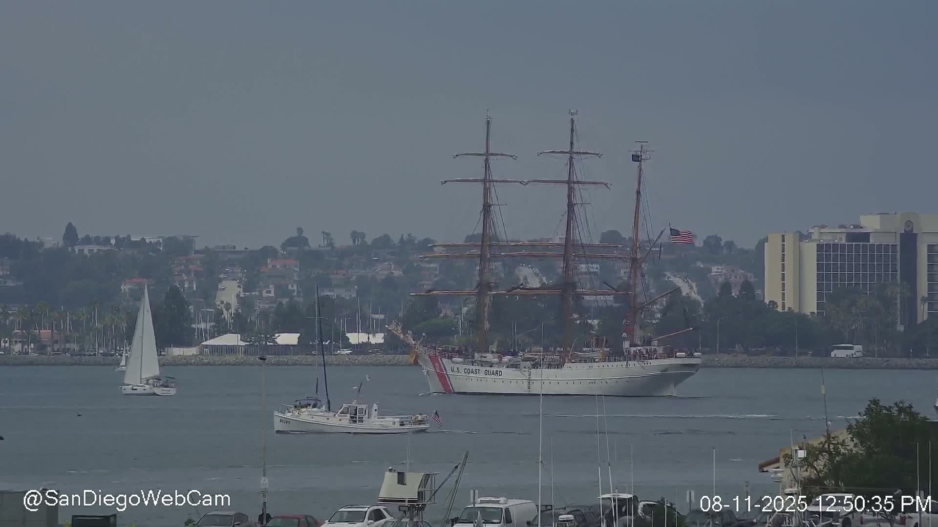 San Diego, Coronado Bridge & Sant Diego City & Bay Skyline View Live Cam - Downtown, San Diego, San Diego County, California, USA