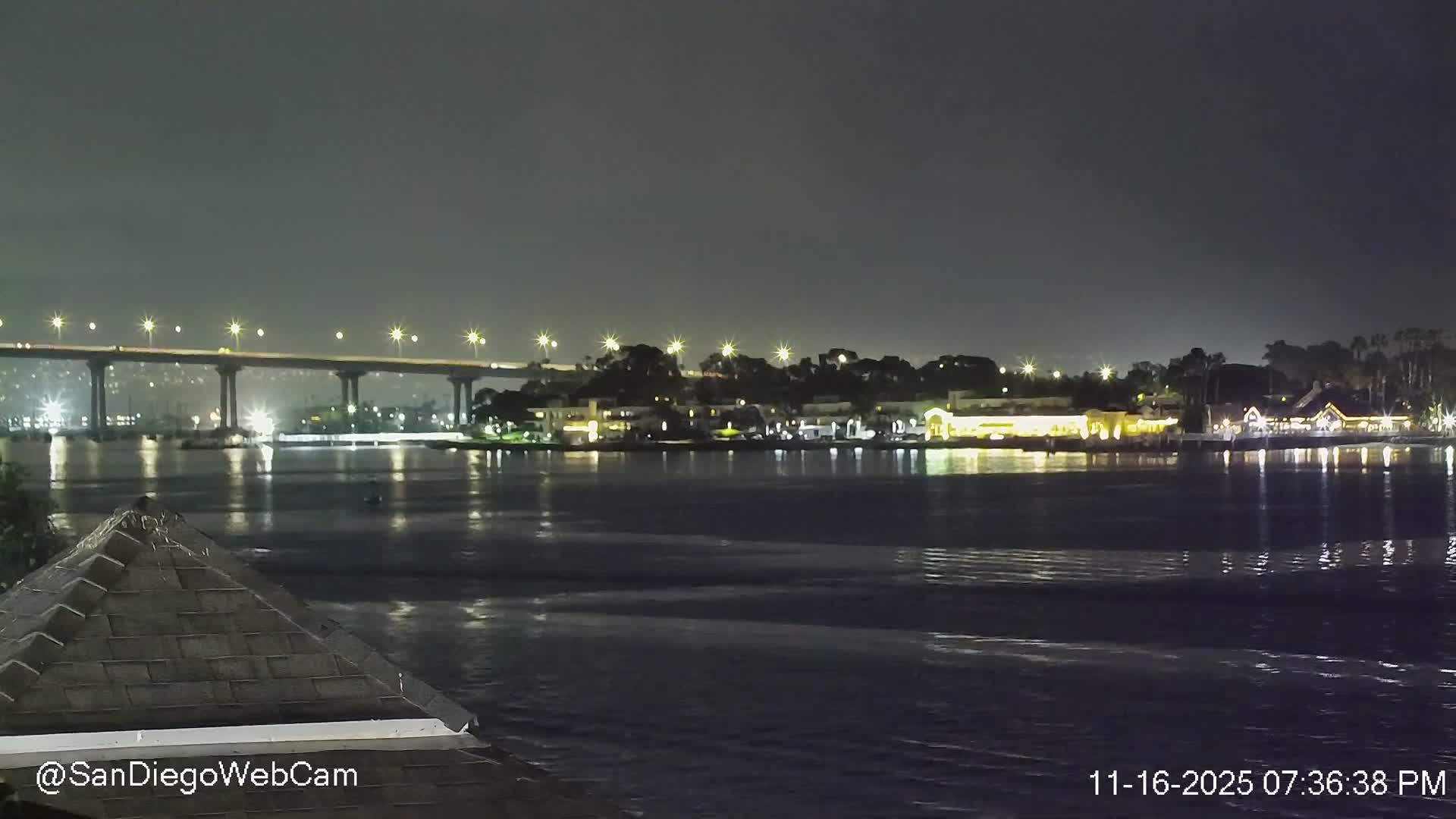 San Diego, Coronado Bridge & Sant Diego City & Bay Skyline View Live Cam - Downtown, San Diego, San Diego County, California, USA