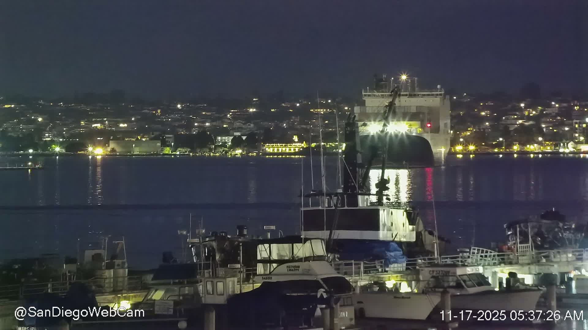 San Diego, Coronado Bridge & Sant Diego City & Bay Skyline View Live Cam - Downtown, San Diego, San Diego County, California, USA