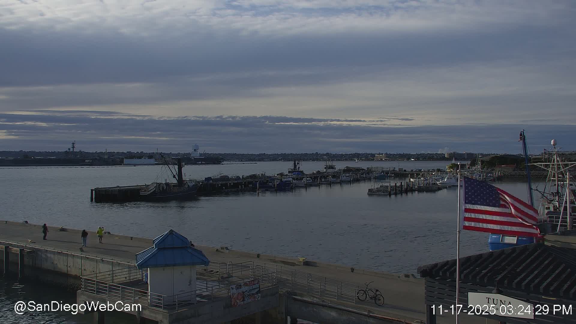 San Diego, Coronado Bridge & Sant Diego City & Bay Skyline View Live Cam - Downtown, San Diego, San Diego County, California, USA