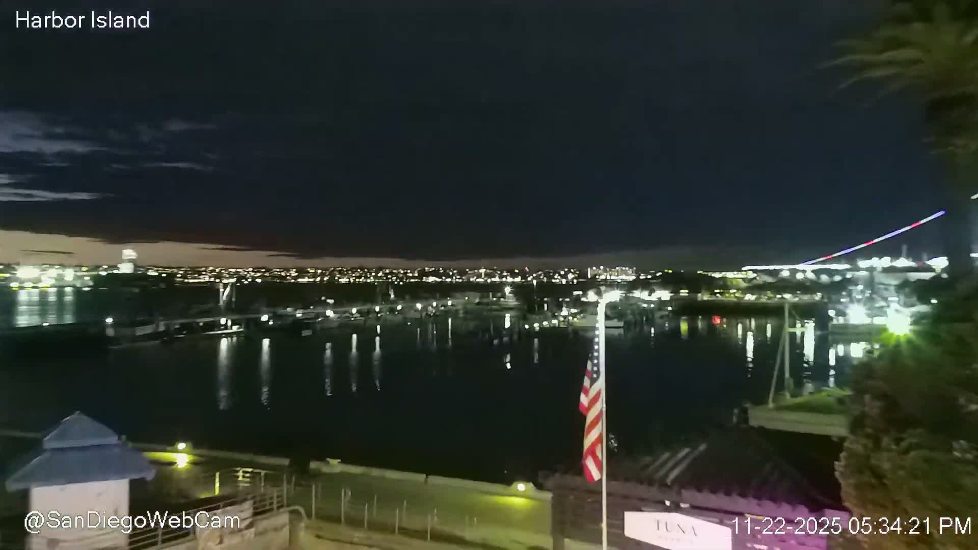 San Diego, Coronado Bridge & Sant Diego City & Bay Skyline View Live Cam - Downtown, San Diego, San Diego County, California, USA