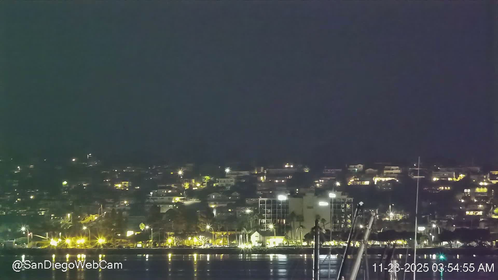 San Diego, Coronado Bridge & Sant Diego City & Bay Skyline View Live Cam - Downtown, San Diego, San Diego County, California, USA