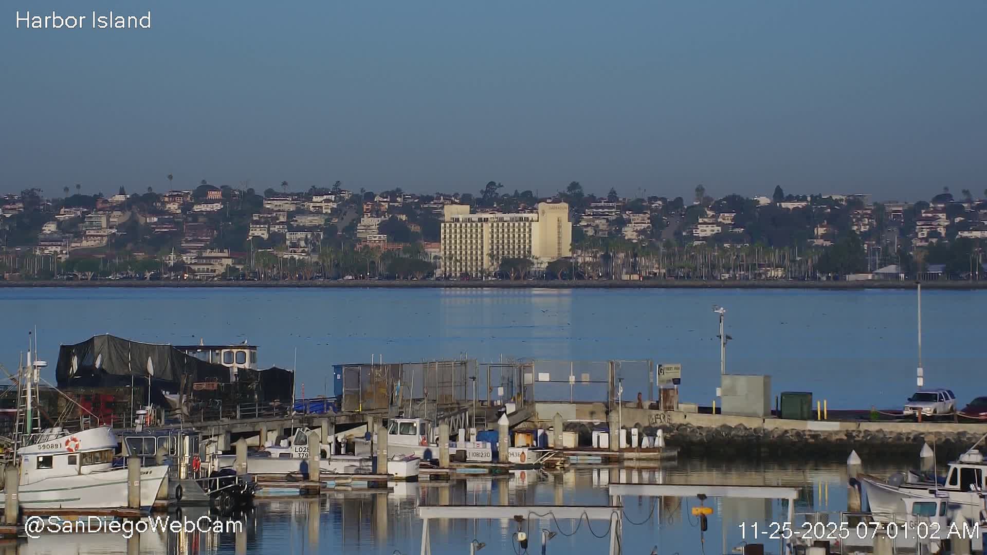 San Diego, Coronado Bridge & Sant Diego City & Bay Skyline View Live Cam - Downtown, San Diego, San Diego County, California, USA